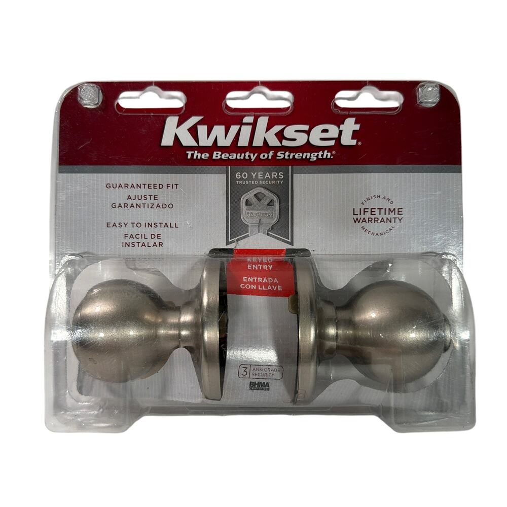 Kwikset Polo 400P 15 CP K6 Satin Nickel Keyed Entry Door Knob